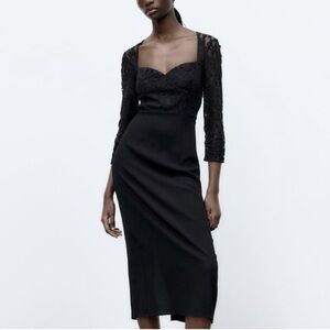 zara leather peplum dress Zara | Dresses | Zara Leather Effect Peplum Mini Dress Black Small